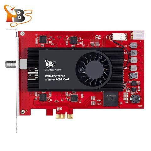 TBS6209 8 Tuner DVB-T2 C2 T C ISDB-T PCIe Card for Live HD/SD Terrestrial Cable FTA TV Channels ► Photo 1/4