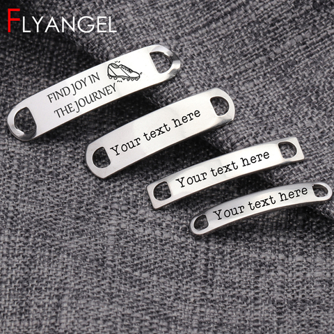 2pcs Engraved Personalised trainer tags, marathon runner gift, shoe tag Customized Bracelet DIY Connectors Size choose ► Photo 1/6