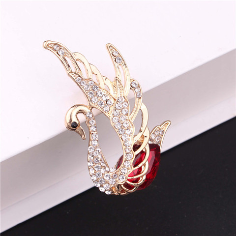 TODOX Brooch New Crystal Swan Brooches For Women Elegant Noble Pins Rhinestone Dress Corsage Party Jewelry 1Color Choose wedding ► Photo 1/6