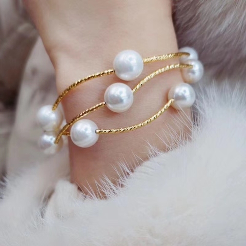 Fashion Simulated Pearl Bracelets For Women Multi Layers Bracelet 2022 Trendy Jewelry Party Wedding Bijoux Korean Style White ► Photo 1/6