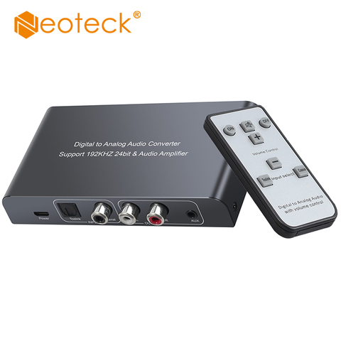 Neoteck DAC Digital to Analog Audio Converter With Remote Control Volume Control With Optical Cable Toslink Coaxial to RCA 3.5mm ► Photo 1/6