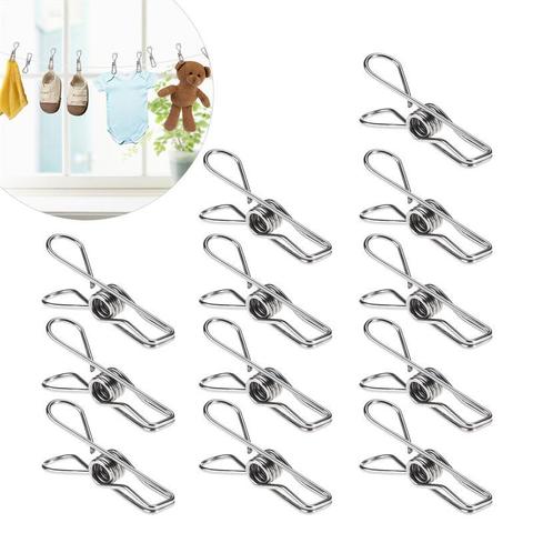 5/10/20pcs Multipurpose Stainless Steel Clips Clothes Pins Pegs Holders Clothing Clamps Sealing Clip Household Clothespin ► Photo 1/6
