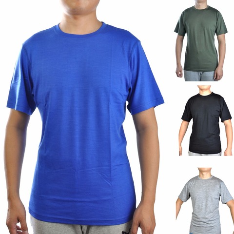 Men's 100% Merino Wool Out door Crew T Shirts Lightweight Athletics Summer Breathable Wicking Cool Short Sleeve Base Tee ► Photo 1/6