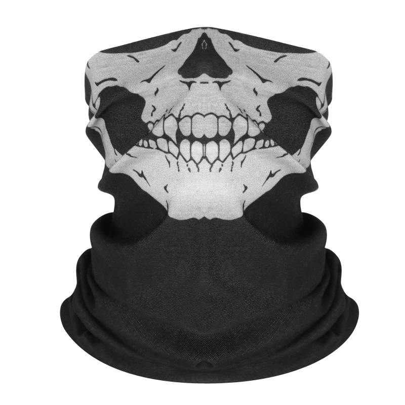 Skull Masks Skeleton Outdoor Motorcycle Bike Multi-Function Half Face Neck Warmer Mask Scarves Halloween Festival Mask 