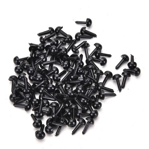 100 Pcs 3 mm/4 mm/5 mm/6 mm Black Plastic Safety Eyes for Dolls Toys Accessories Animal Making DIY Craft ► Photo 1/6