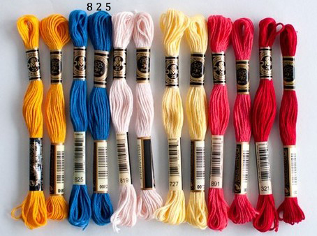 Amishop 100% Cotton Six Strand Floss Thread RS Rosace Equal DMC 310  8m/Piece 12pcs/