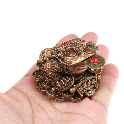 Feng Shui Toad Money LUCKY Fortune Wealth Chinese Golden Frog Toad Coin Home Office Decoration Tabletop Ornaments Lucky Gifts ► Photo 1/6