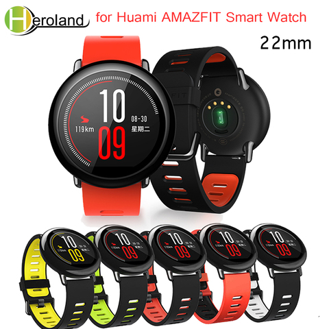 Wrist Strap 22mm Sports Silicone bands for Xiaomi Huami Amazfit Bip BIT PACE Lite Youth Smart Watch  Replacement Band Smartwatch ► Photo 1/6
