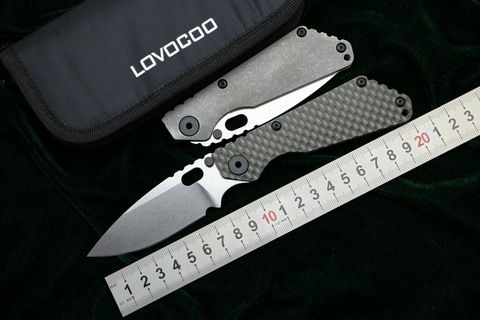 LOVOCOO SNG TC4 Titanium handle D2 blade Copper washer Folding hunting camping outdoor Tactical multi kitchen knife EDC Tools ► Photo 1/6