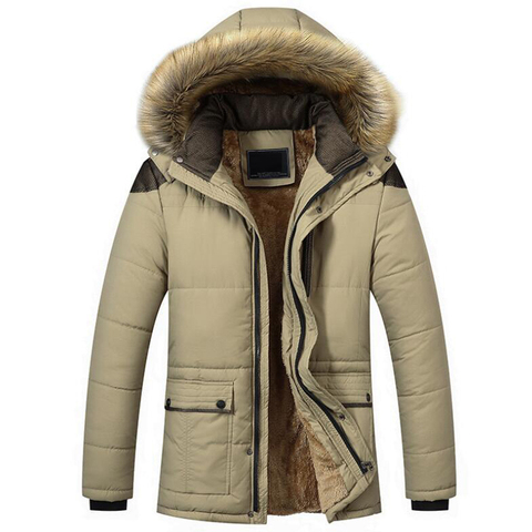 Hot Winter Jacket Men Velvet Thicken Cotton Coats Mens Casual Parka jaqueta masculina Casaco Warm Removable Fur Hooded Jackets ► Photo 1/6