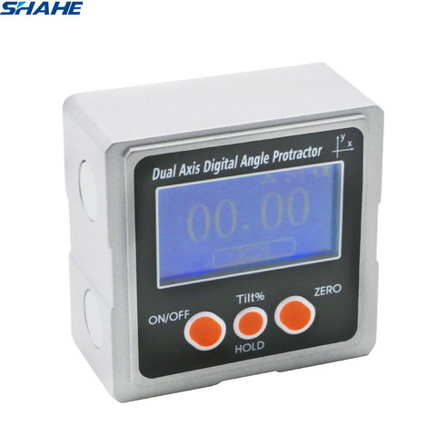 SHAHE Metal Dual axis Digital Inclinometer Protractor Digital Angle Finder Bevel Box with 3-side Magnet Base With Backlight ► Photo 1/6