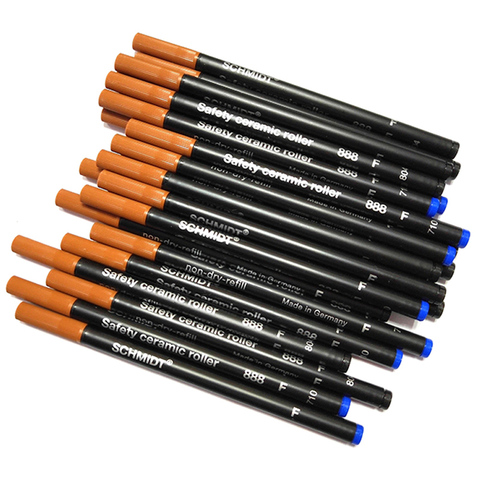 12PCS/LOT Ceramic RollerBall pen refill BLACK or BLUE Schmidt SRC 888 F executive stationery set student supplies ► Photo 1/6