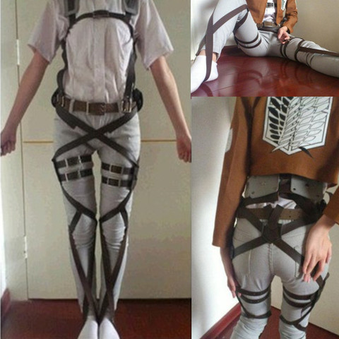 Unisex Attack On Titan Shingeki No Kyojin Recon Corps Harness Belts Hookshot Cosplay Halloween Costumes Adjustable Belts sets ► Photo 1/6