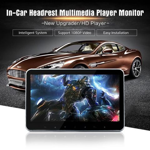 Super Slim 10 Inch Car Headrest Multimedia MP4 MP5 Video Player HD Screen Monitor with USB SD HDMI AV Slot and FM Transmitter ► Photo 1/6