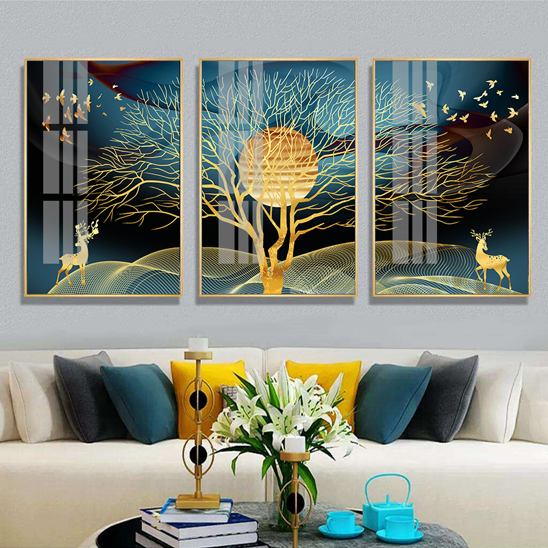 Chinese Landscape Canvas Painting Deer Wall Picture Poster Art Prints Home Decor