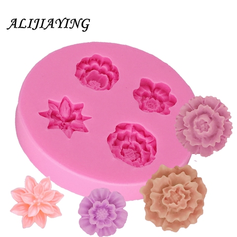 Flower Silicone Mold Fondant Cake Decorating Tools Cupcake Jelly Candy Chocolate Decoration Baking Tools D1297 ► Photo 1/6