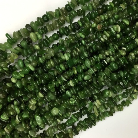 High Quality Natural Genuine Canada Green Jade Nugget Chip Loose Beads Fit Jewelry 3x8mm 15