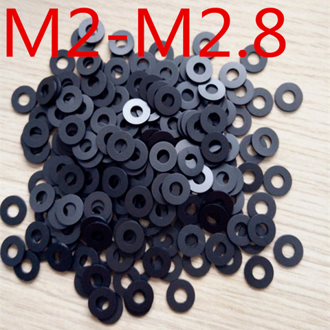 100pcs  M2-M2.8 thickness 0.15/0.2/0.25/0.3 mm High Precision Black Color Polyslider Graphite Nylon Flat Washer ► Photo 1/2
