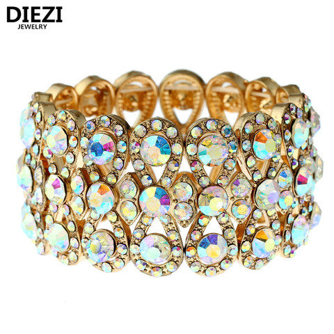 DIEZI Vintage Luxury Fashion Gold Color Arm Wide jewelry Men Metal Crystal Wedding Bangles Women Bracelets & Bangles Men Jewelry ► Photo 1/6