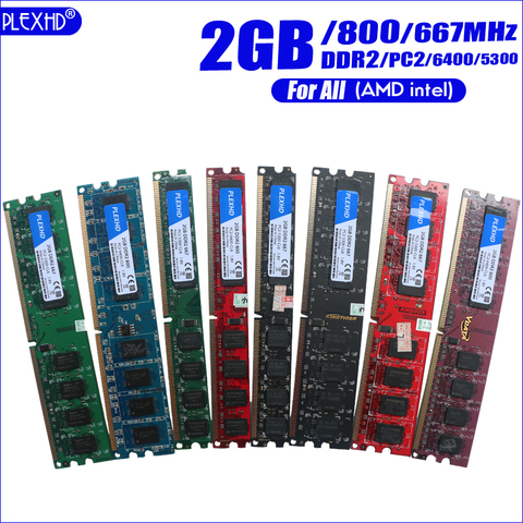 PLEXHD Desktop PC Memory RAM Memoria Module DDR2 800MHz 667 MHz PC2 6400 5300 1GB 2GB 4GB 8GB 240 pins For All (For intel amd) ► Photo 1/5