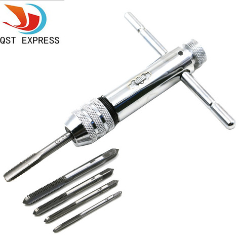 Best Promotion Adjustable M5-M12 3-8mm T-Handle Ratchet Tap Wrench Machinist Tool Reversion With Screw Tap Tool ► Photo 1/6