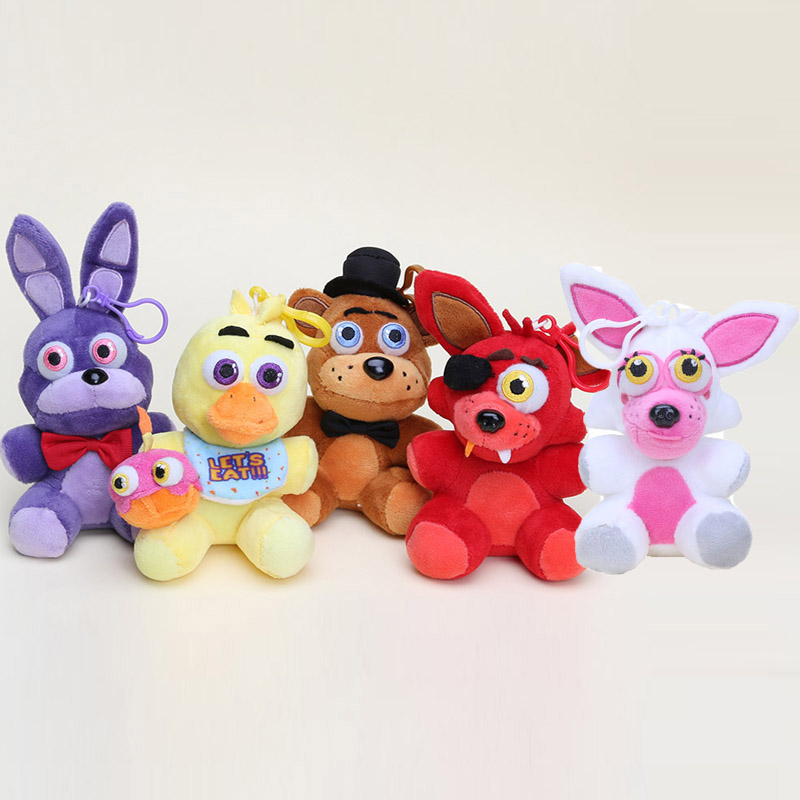 14cm fnaf plush keychain plush toys Freddy Fazbear Chica Mangle Foxy Bonnie  plush bag pendant toy - AliExpress