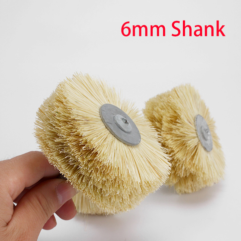 1Pcs 6mm Shank 80mm Abrasive Sisal Filament Head Wheel Brush Woodwork Durable Polish Bench Grinder For Metal Stone Wood ► Photo 1/5