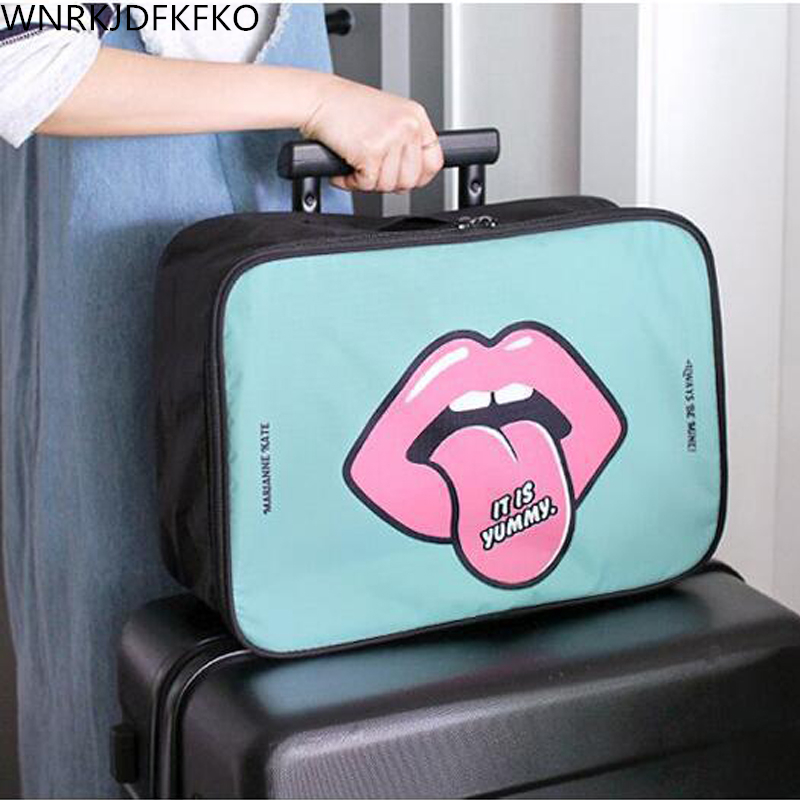 2022 Women Travel Bag Packing Cubes Cartoon Big Mouth Printed Luggage Bag  Hand Travel Bag Large Capacity Organizer - Price history & Review |  AliExpress Seller - WNRKJDFKFKO Official Store 