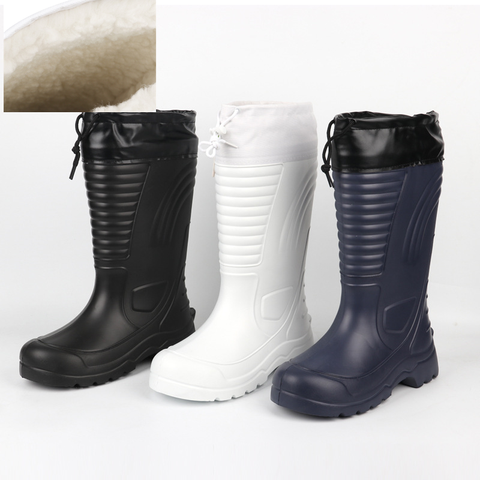 EXCARGO Shoes Men Winter Long Waterproof Snow Boots Rubber Rianboots Plus Velvet Warm EVA Rain Boots Lightweight Non-slip Shoes ► Photo 1/6