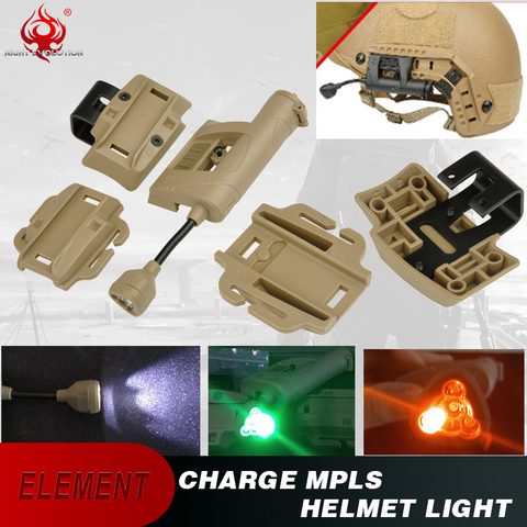 Element Airsoft Tactical Light For Helmet Charge Mpls 4 Modes Green Red White Light Illumination IR Laser Weapon Light NE05006 ► Photo 1/6
