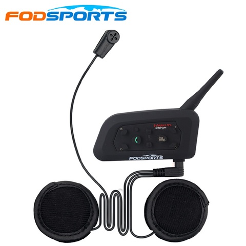 1 pcs V6 Pro Intercom BT interphone wireless motorcycle helmet bluetooth intercom 1200M Moto Helmet Headset for 6 Riders ► Photo 1/6