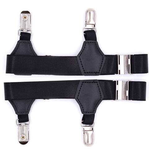 2Pcs Nylon Socks Garters Belt Suspenders Adjustable Non-slip Clips For Men Women Black New ► Photo 1/6