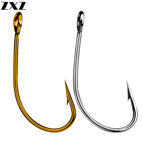 200pcs Fly Naked Hook Carp Fishing Hooks High Carbon Steel Fishhooks Gold Black Barbed Curve Shank Gripper Style Sharp for Bait ► Photo 1/6