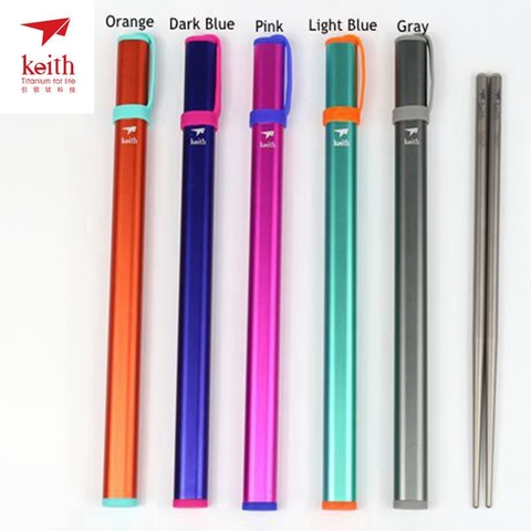 Keith Titanium Chopsticks Food Sticks Outdoor Tableware Chinese Chopsticks For Camping Picnic Traveling Round Chopsticks Ti5820 ► Photo 1/6