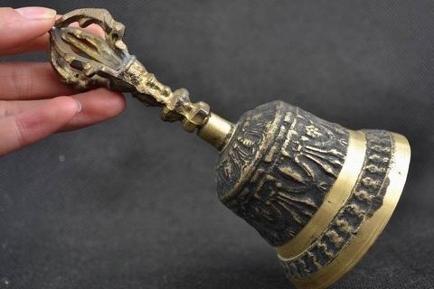 The China old hand carved bronze bell Figurine Collectibles Statue metal handicraft ► Photo 1/1