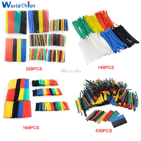 diymore 127/140/164/328/530Pcs Assorted Polyolefin Heat Shrink Tubing Tube Cable Sleeves Wrap Wire Set 8 Size Multicolor/Black ► Photo 1/6