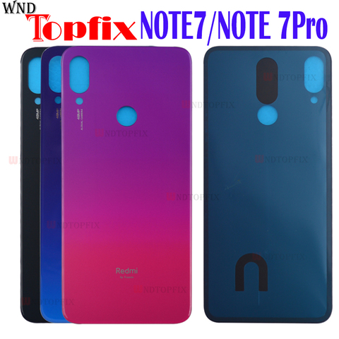 For Xiaomi Redmi Note 7 Battery Cover Back Glass Panel Rear Door Housing Case For Redmi Note 7 Pro Back Cover Door With Adhesive ► Photo 1/6