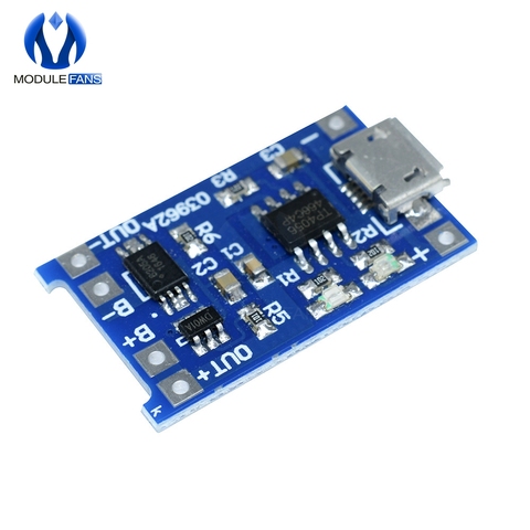 18650 Lithium Battery Charger Power Supply Micro USB Module TP4056 Charging Protection Board With Dual Functions 5V 1A ► Photo 1/6