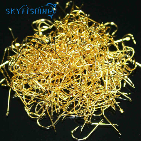 Free shipping products sell like hot cakes,1000 pieces of high carbon steel golden hook 1-8 # size fishing equipment accessories ► Photo 1/3