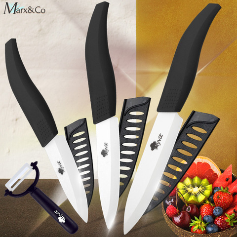 Ceramic Knife Set 3 4 5 inch Slicing Utility Paring Fruit Peeler Vegetable Chef Knives Zirconia White Blade Kitchen Knife Set ► Photo 1/6