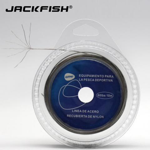 JACKFISH 7 Strand Braided Stainless Steel Fishing Line 10LB -120LB Super Strong 10M Fishing Steel Wire for Sea Fishing Lead Line ► Photo 1/6