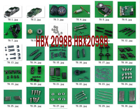 HBX 2098B 1/24 4WD Mini Car Original Parts motor receiver servo body shell tire drive shaft gear bearing pull rod screw ► Photo 1/6
