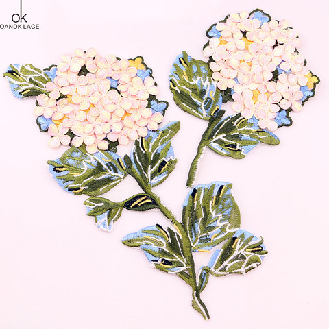 DIY Pink Flower Collar iron on Patch Applique Badge Lace Embroidery For Cheongsam Clothes Dress Embroidery Patch ► Photo 1/5