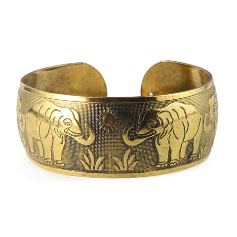 Gypsy Bohemian Vintage Tibetan Bronze Metal Carving Flower Elephant Cuff Bracelets& Bangles For Women Jewelry Gift ► Photo 1/6