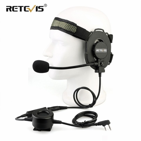 RETEVIS EH060K Tactical Headset Military Wakie Talkie Headset Airsoft Game Microphone For Kenwood ForBaofeng UV-5R/UV82 RT1/RT81 ► Photo 1/6