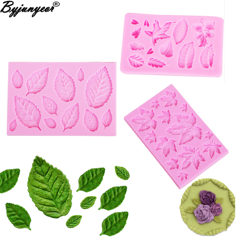 M961  Epoxy UV Resin Rose Leaves Silicone Mold Candy Polymer Clay Fondant Mold Cake Decorationg Tool Flower Maple GumPaste Mould ► Photo 1/6