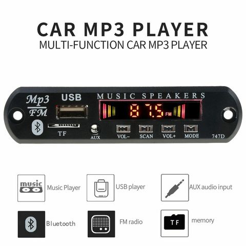 Car MP3 Players WMA Decoder Board Car Radio Wireless Bluetooth Module USB TF Radio FM AUX for Car Accessories Bluetooth Speaker ► Photo 1/6