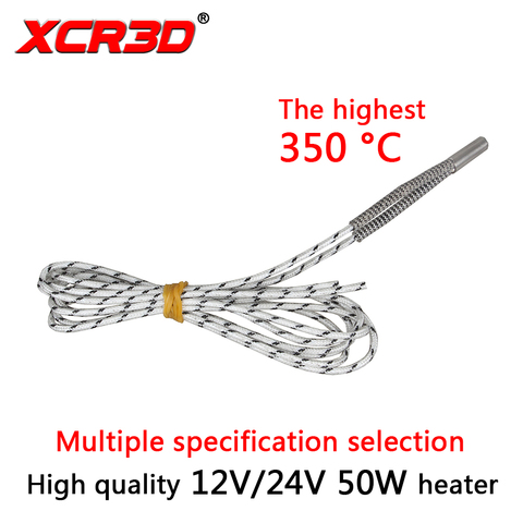 XCR3D 3D Printer Parts 12V 50W Heating Pipe 6*20mm 24V Silicone Heater for Hotend J-Head 1Meter 2M Heating Tube Kits White 1PCS ► Photo 1/6