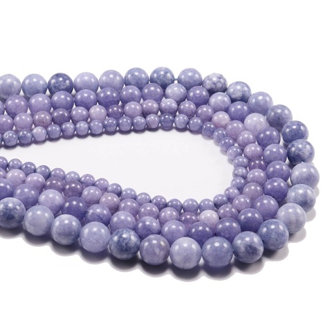 Wholesale Natural Stone Purple Aquamarin Beads Round Loose Agat Beads 4/6/8/10/12mm Pick Size For Bracelet Necklace Making Gift ► Photo 1/5