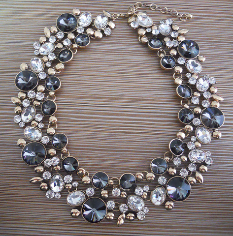 Large Collar Statement Choker Necklace Women Glass Crystal Rhinestone Necklace Female Boho Ethnic Big Bib Maxi Necklace Jewelry ► Photo 1/6